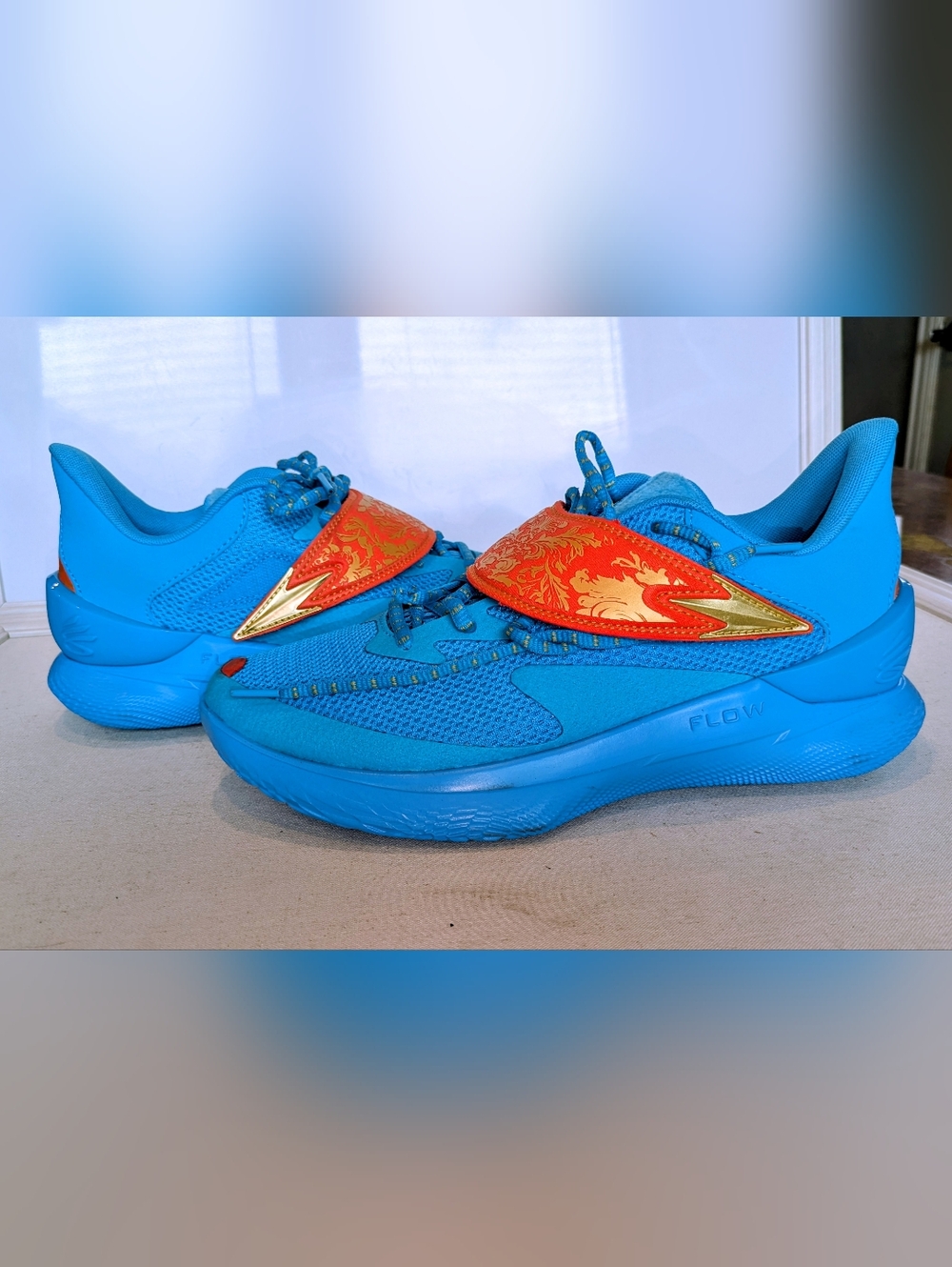 Under Armour Curry Flow 1 HFD NWOB Blue Orange Gold Basketball Shoes Mens 10